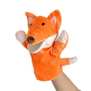 Boneca de pelúcia de raposa de fantoche de dedo de mão animal