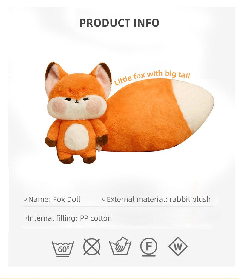 Fox Plush reversível - adorável brinquedo macio dois em um
