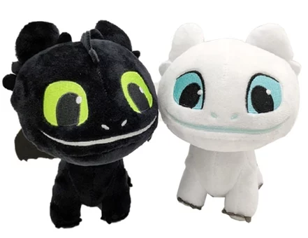 Baby Toothless Plush Toy 22cm Light Fury Dragon Stuffed Doll – Soft White Dragon for Kids