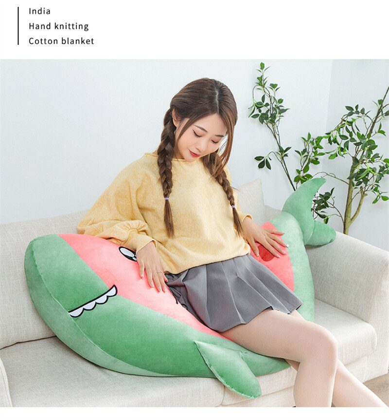 Wassermelone Hai Plüsch | Weiches Sofa Kissen Dekoration -6