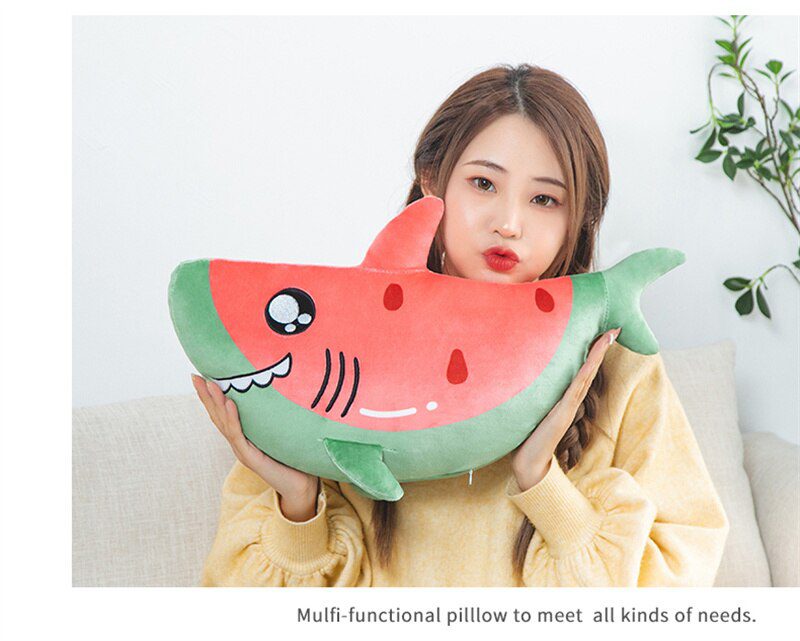 Peluche Shark Watermelon | Coussin de canapé doux Décoration -2