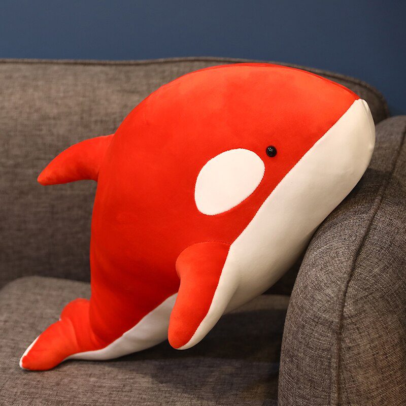 Peluche requin baleine rouge ｜Nice 60/80cm New Black And Red Shark Plush Toys -2