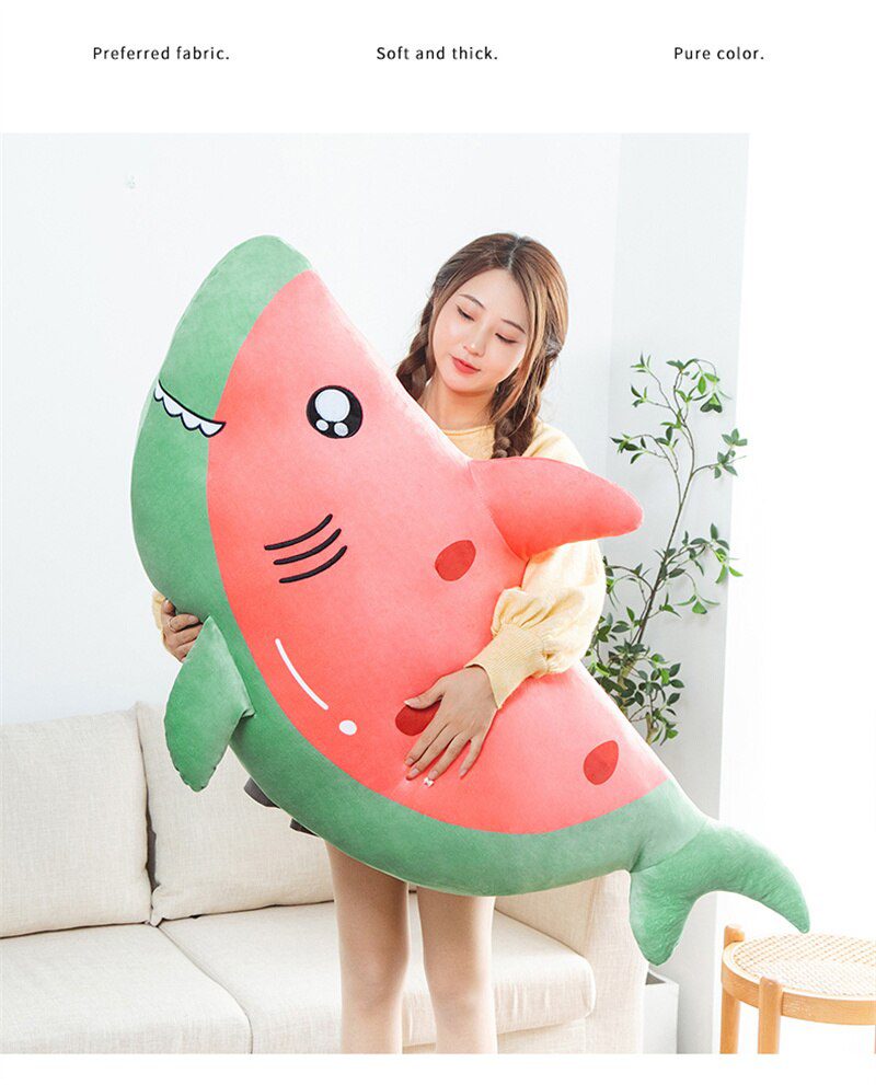 Wassermelone Hai Plüsch | Weiches Sofa Kissen Dekoration -7