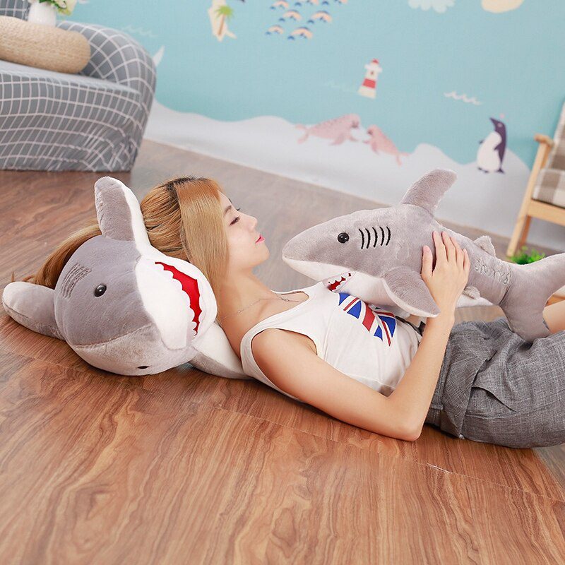 Большая плюшевая акула | Горячие плюшевые игрушки в виде акул для детей, рождественский подарок-4