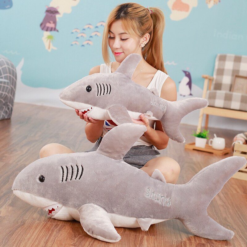 Большая плюшевая акула | Горячие плюшевые игрушки в виде акул для детей, рождественский подарок-3