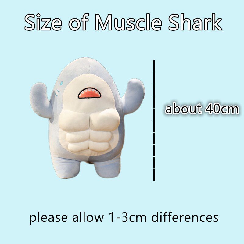 Muscle Shark Plüschpuppe | 40cm Niedlicher Hai Plüschtier -5