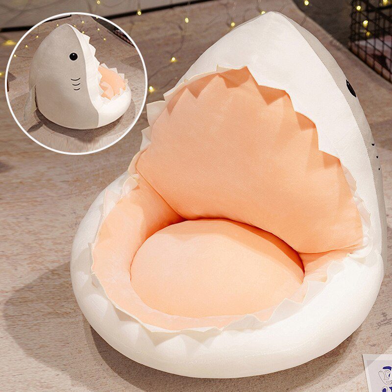 Плюшевая подушка для сиденья в виде акулы | Мягкая плюшевая игрушка Kawaii Soft Teeth -13
