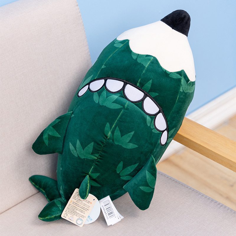 Lindos juguetes de peluche con forma de lápiz de tiburón | 40cm - Preciosa almohada de peluche suave -7