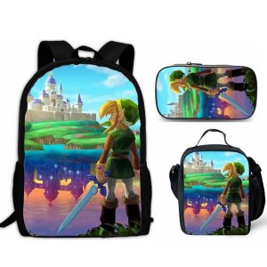 Conjunto de mochila de desenho animado Zelda Link