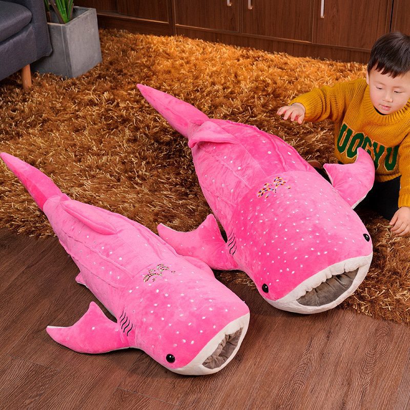 Pelúcia de Tubarão Baleia Azul | Novos brinquedos de pelúcia de tubarão azul de 50-150 cm -1