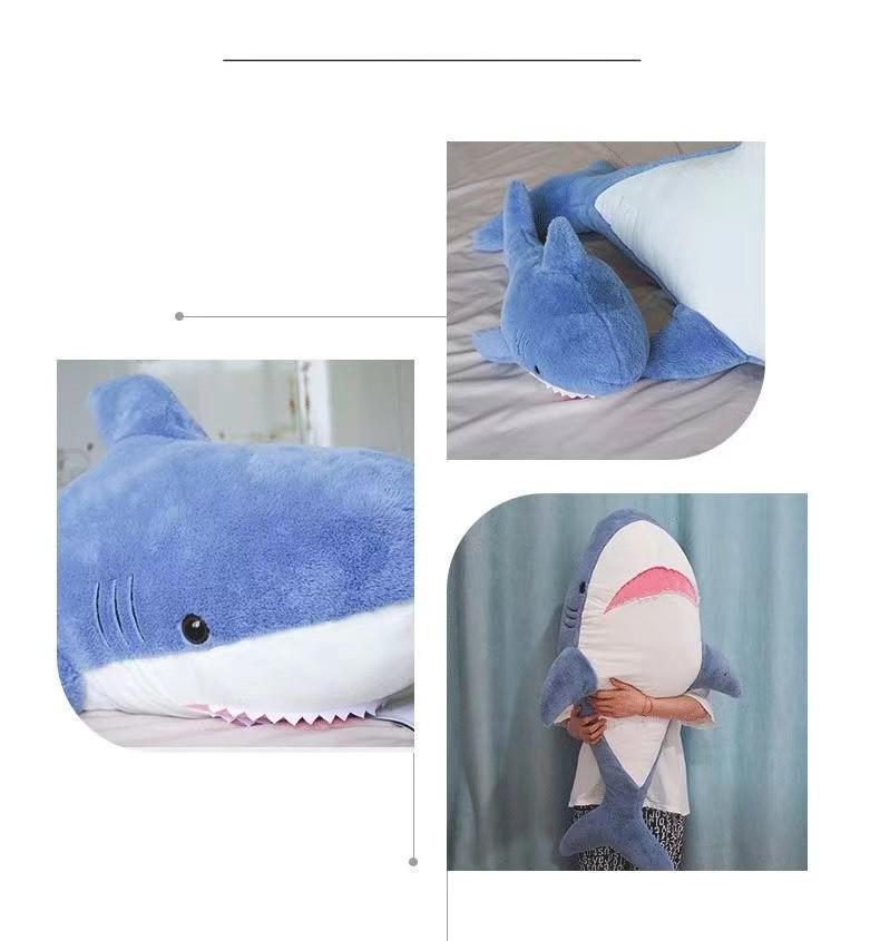 Wild Republic Mako Shark Plush ｜60CM Animaux en peluche requin -2