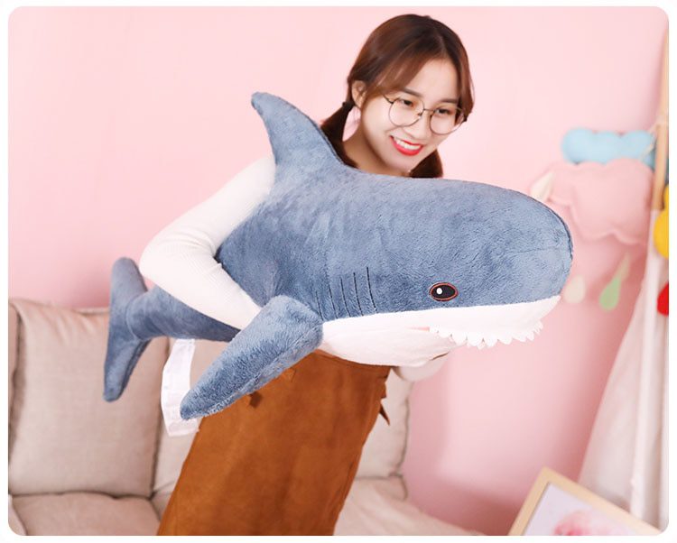 Brinquedo de pelúcia de tubarão gigante ~ bicho de pelúcia macio de 30-140 cm -4