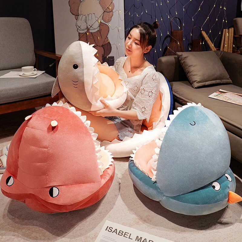 Shark Plush Seat Cushion | Kawaii Soft Teeth Plush Stuffed Toy -1