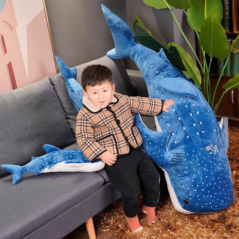 Peluche de tiburón ballena azul | 50-150cm Nuevos juguetes de peluche de tiburón azul -6