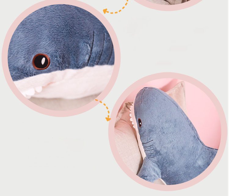 Brinquedo de pelúcia de tubarão gigante ~ 30-140 cm de pelúcia macio -3