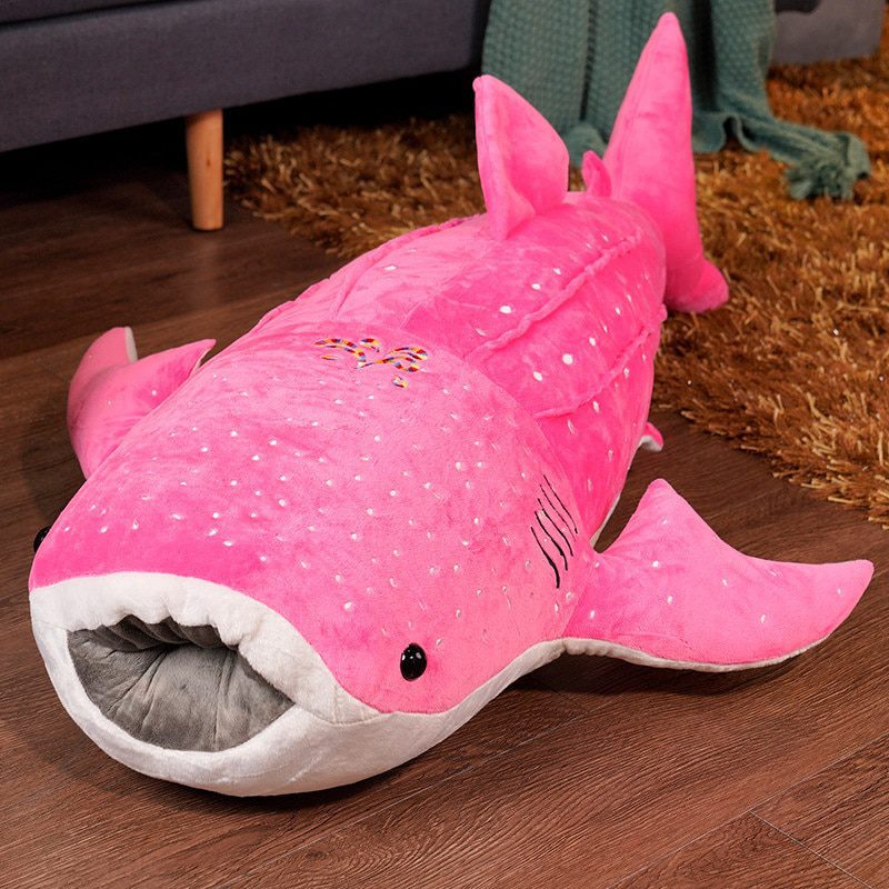 Pelúcia de Tubarão Baleia Azul | Novos brinquedos de pelúcia de tubarão azul de 50-150 cm -10