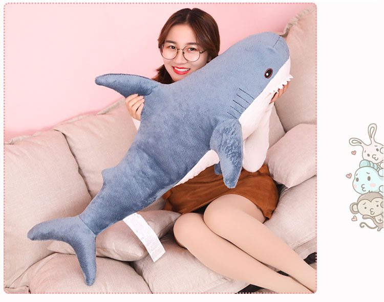 Brinquedo de pelúcia de tubarão gigante ~ 30-140 cm de pelúcia macio -5