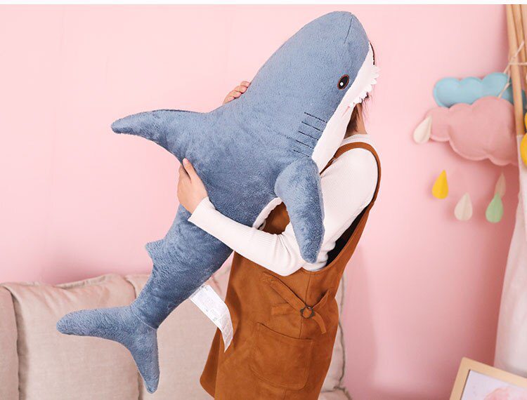 Brinquedo de pelúcia de tubarão gigante ~ 30-140 cm de pelúcia macio -8