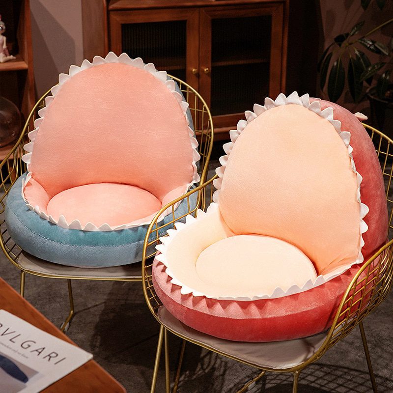 Almofada de assento de pelúcia tubarão | Brinquedo de pelúcia de dentes macios Kawaii -7