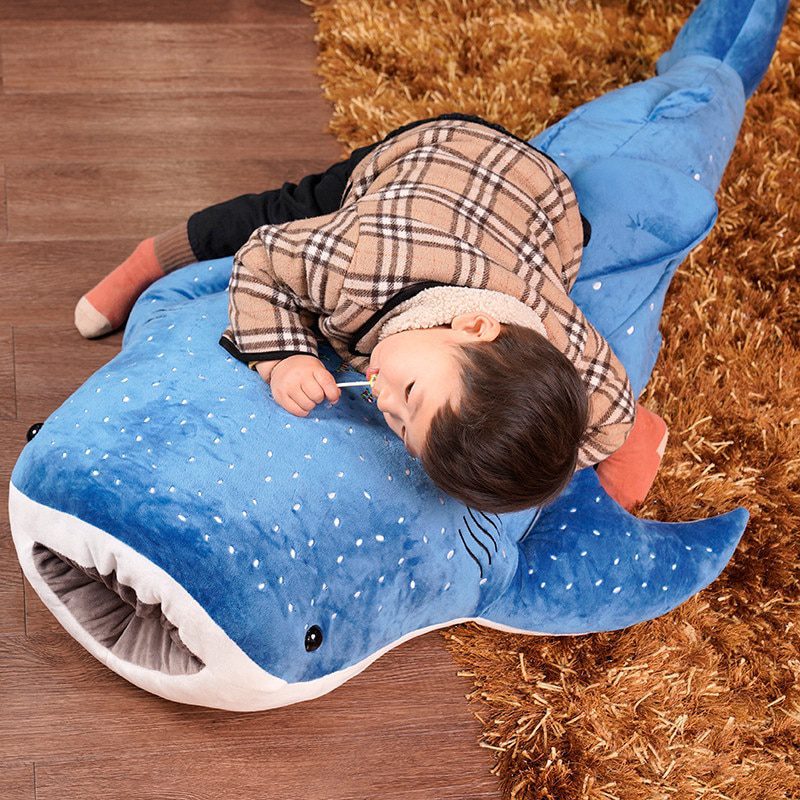 Peluche de tiburón ballena azul | 50-150cm Nuevos juguetes de peluche de tiburón azul -7