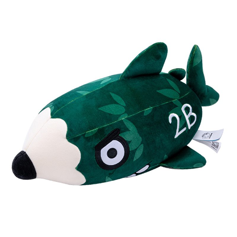 Lindos juguetes de peluche con forma de lápiz de tiburón | 40 cm - Preciosa almohada de peluche suave -3