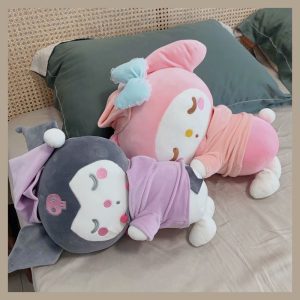 Dormindo Kuromi Pelúcia | Boneca de pelúcia japonesa Kawaii Sanrio de 40 cm para dormir