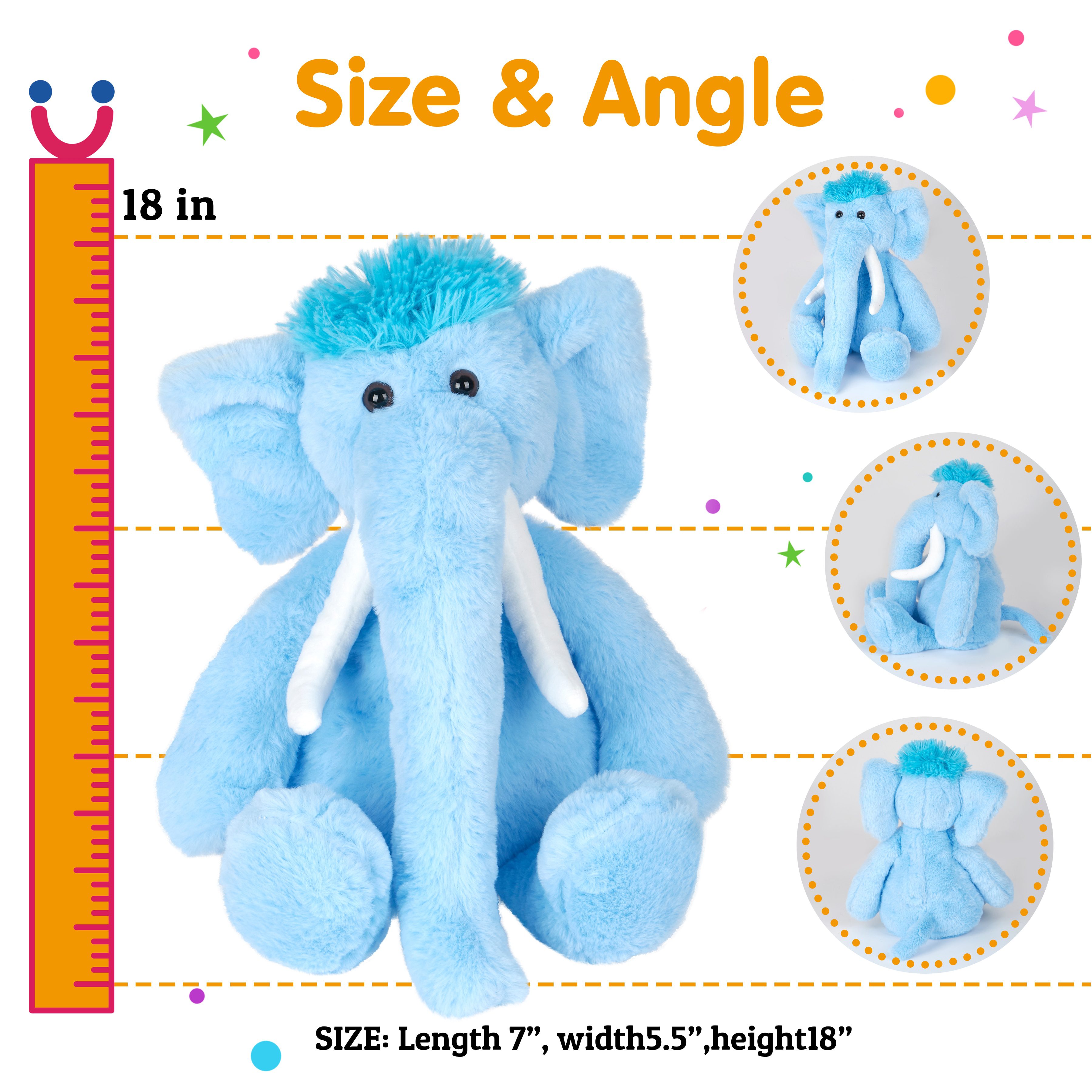 Rainbow Elephant Stuffed Animal | 48cm Pink Blue LED Light Musical Elephant Plush Toys -5