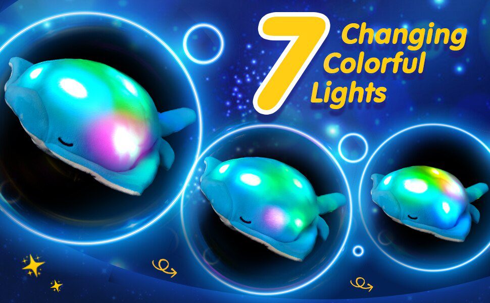 Animal de peluche de pez arcoíris | Juguetes musicales de peluche con luz LED -2