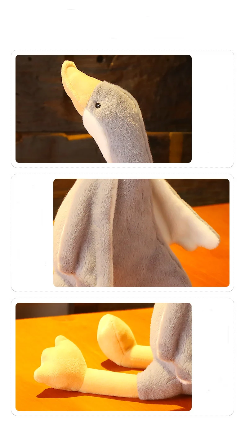 Fluffy White Duck Animal | 60CM Cute Cartoon Goose Doll -3