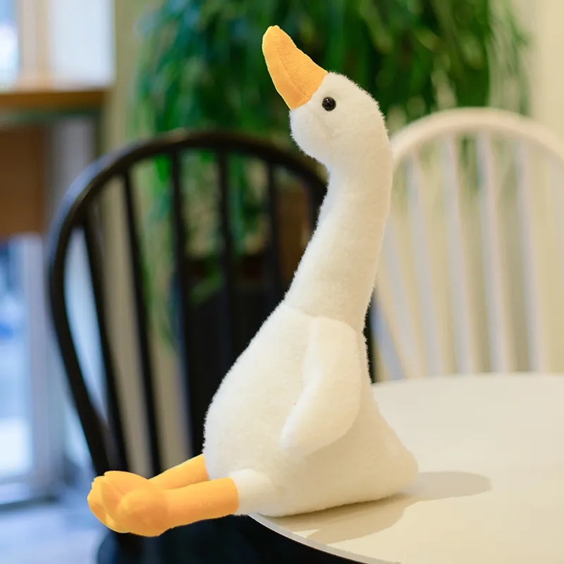 Fluffy White Duck Animal | 60CM Cute Cartoon Goose Doll -5