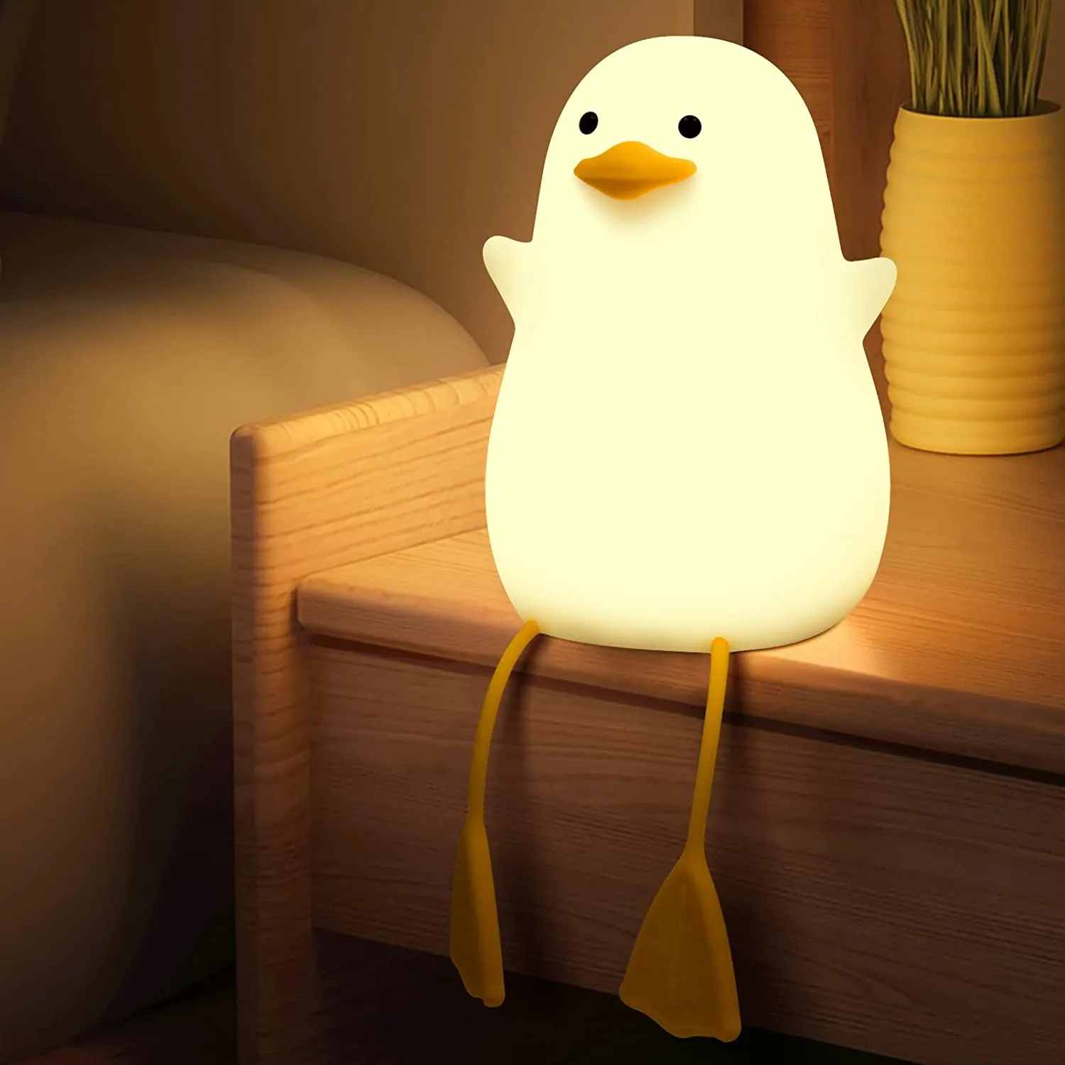 Cute Duck Led Night Light | USB Rechargeable Silicone Lamp - Touch Switch -5