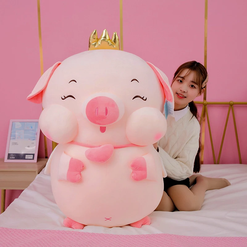 Cute Pink Pig Plushie | Kawaii Piggy Dolls - Appease Pillow for Girls Kids -5