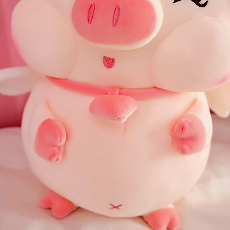 Cute Pink Pig Plushie | Kawaii Piggy Dolls - Appease Pillow for Girls Kids -15