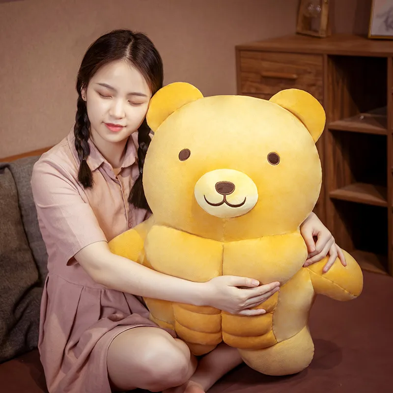 Pig Bear Muscle Plush Toy | Stuffed Animal Lion, Soft Cartoon Sleep Hug Pillow -6
