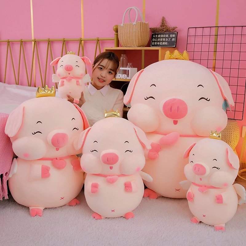 Cute Pink Pig Plushie | Kawaii Piggy Dolls - Appease Pillow for Girls Kids -10