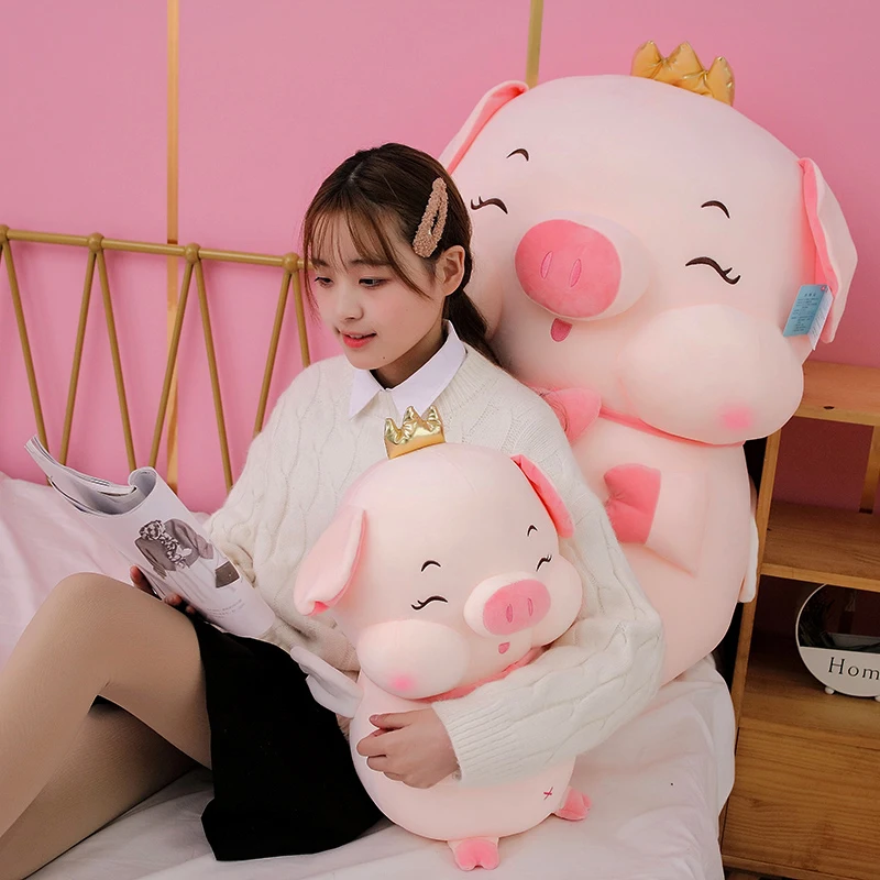 Cute Pink Pig Plushie | Kawaii Piggy Dolls - Appease Pillow for Girls Kids -7