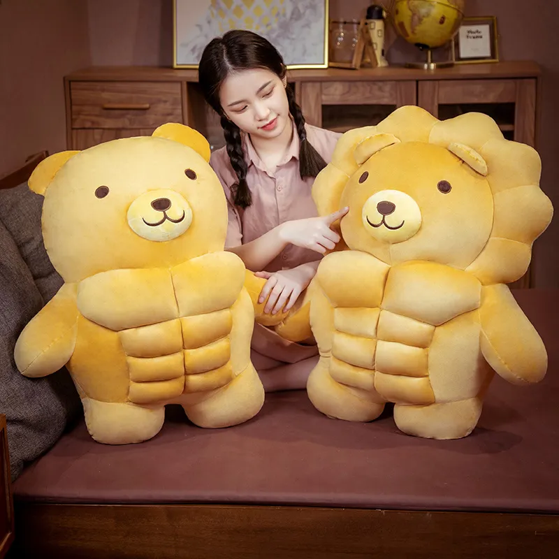 Pig Bear Muscle Plush Toy | Stuffed Animal Lion, Soft Cartoon Sleep Hug Pillow -7