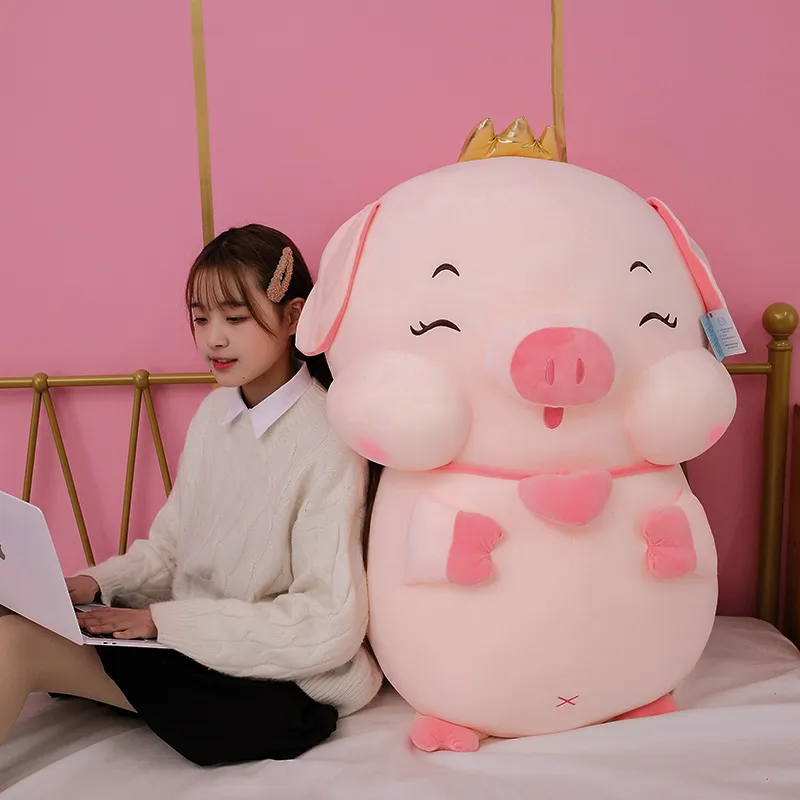 Cute Pink Pig Plushie | Kawaii Piggy Dolls - Appease Pillow for Girls Kids -4