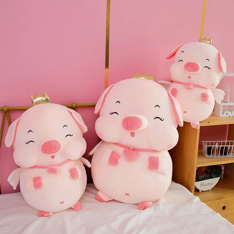 Cute Pink Pig Plushie | Kawaii Piggy Dolls - Appease Pillow for Girls Kids -12