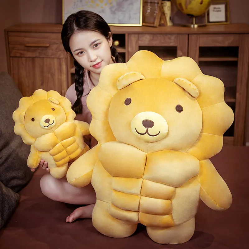 Pig Bear Muscle Plush Toy | Stuffed Animal Lion, Soft Cartoon Sleep Hug Pillow -2