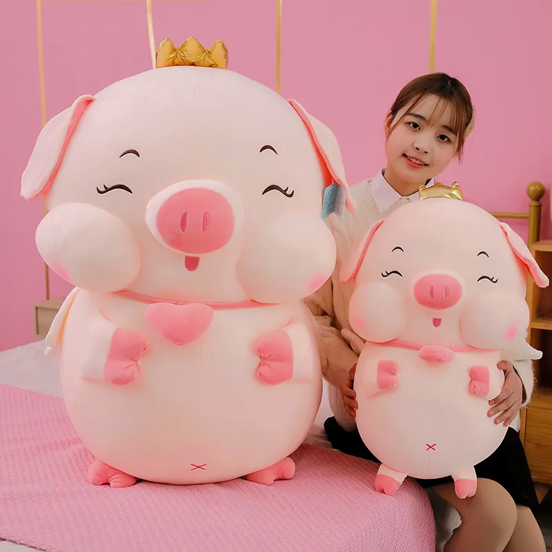 Cute Pink Pig Plushie | Kawaii Piggy Dolls - Appease Pillow for Girls Kids -1