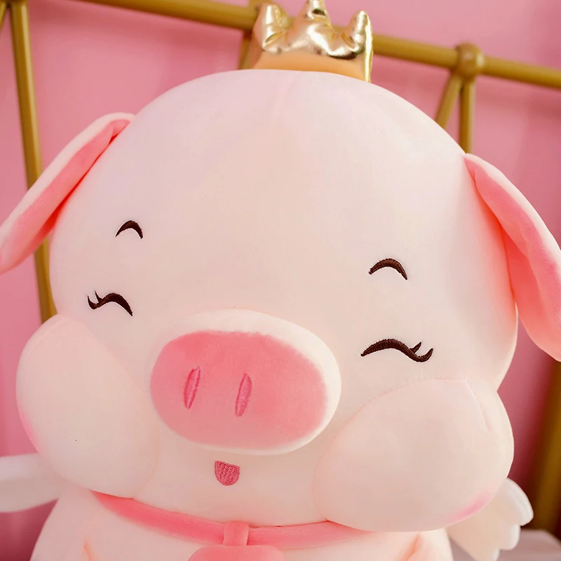 Cute Pink Pig Plushie | Kawaii Piggy Dolls - Appease Pillow for Girls Kids -14