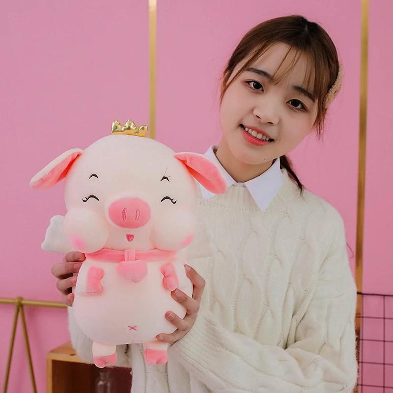 Cute Pink Pig Plushie | Kawaii Piggy Dolls - Appease Pillow for Girls Kids -6