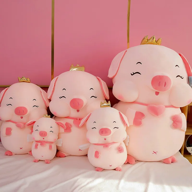 Cute Pink Pig Plushie | Kawaii Piggy Dolls - Appease Pillow for Girls Kids -11