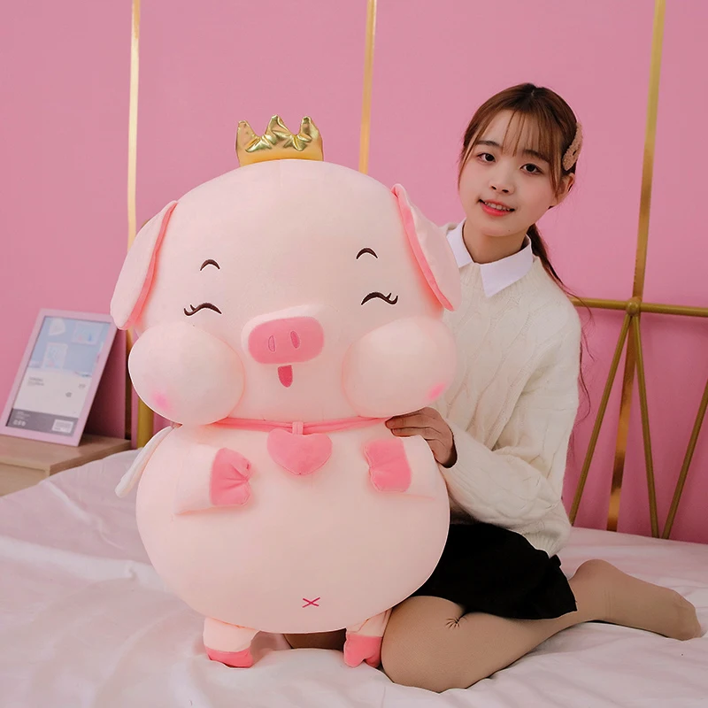 Cute Pink Pig Plushie | Kawaii Piggy Dolls - Appease Pillow for Girls Kids -8
