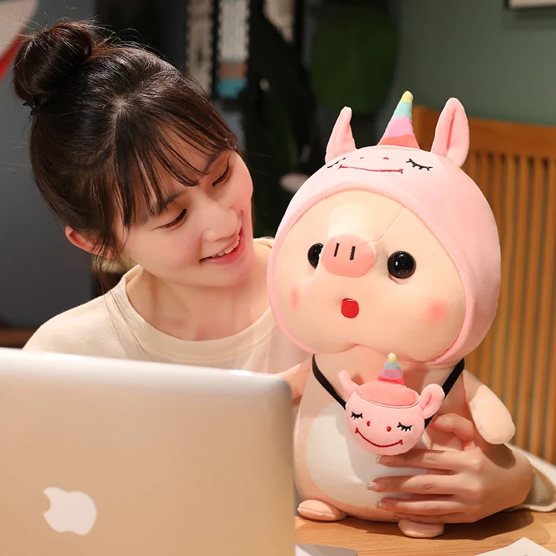 Cute Pig Transformable Plush Toys | Turns into Rabbit, Dinosaur, Unicorn, Avocado, Sunflower -2