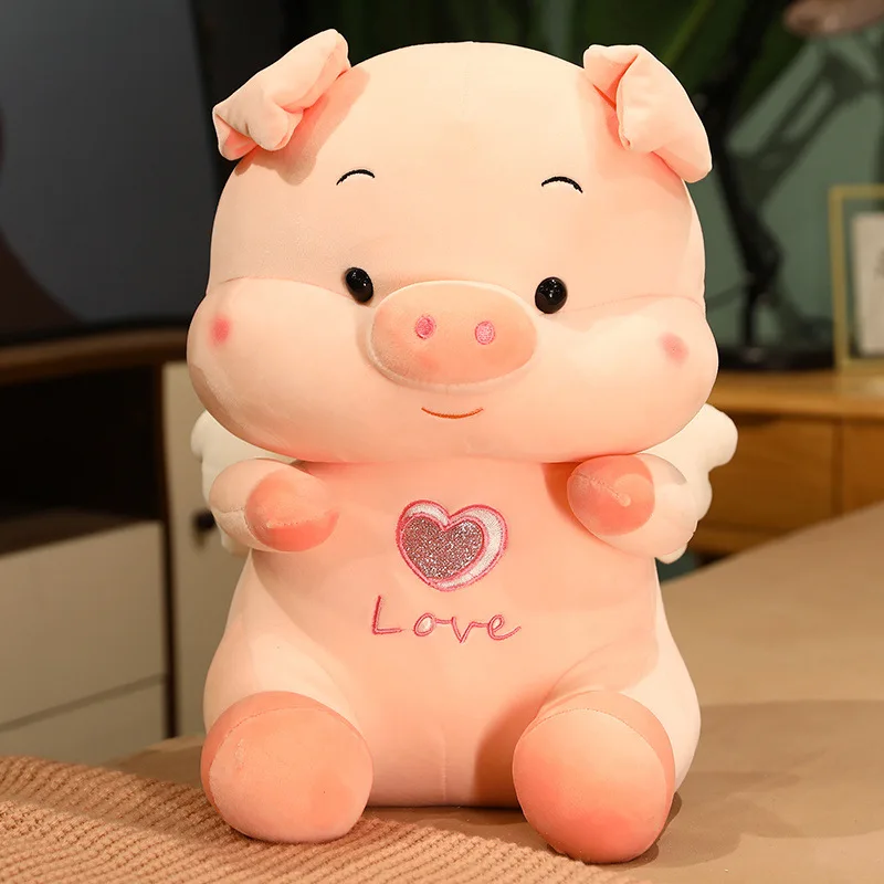 Flying Pig Stuffed Animals | Super Soft Fabric Pink Pig Pillow -5