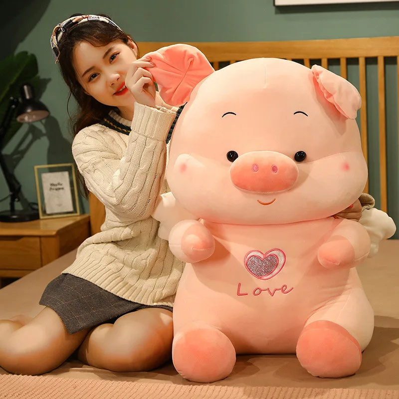 Flying Pig Stuffed Animals | Super Soft Fabric Pink Pig Pillow -3