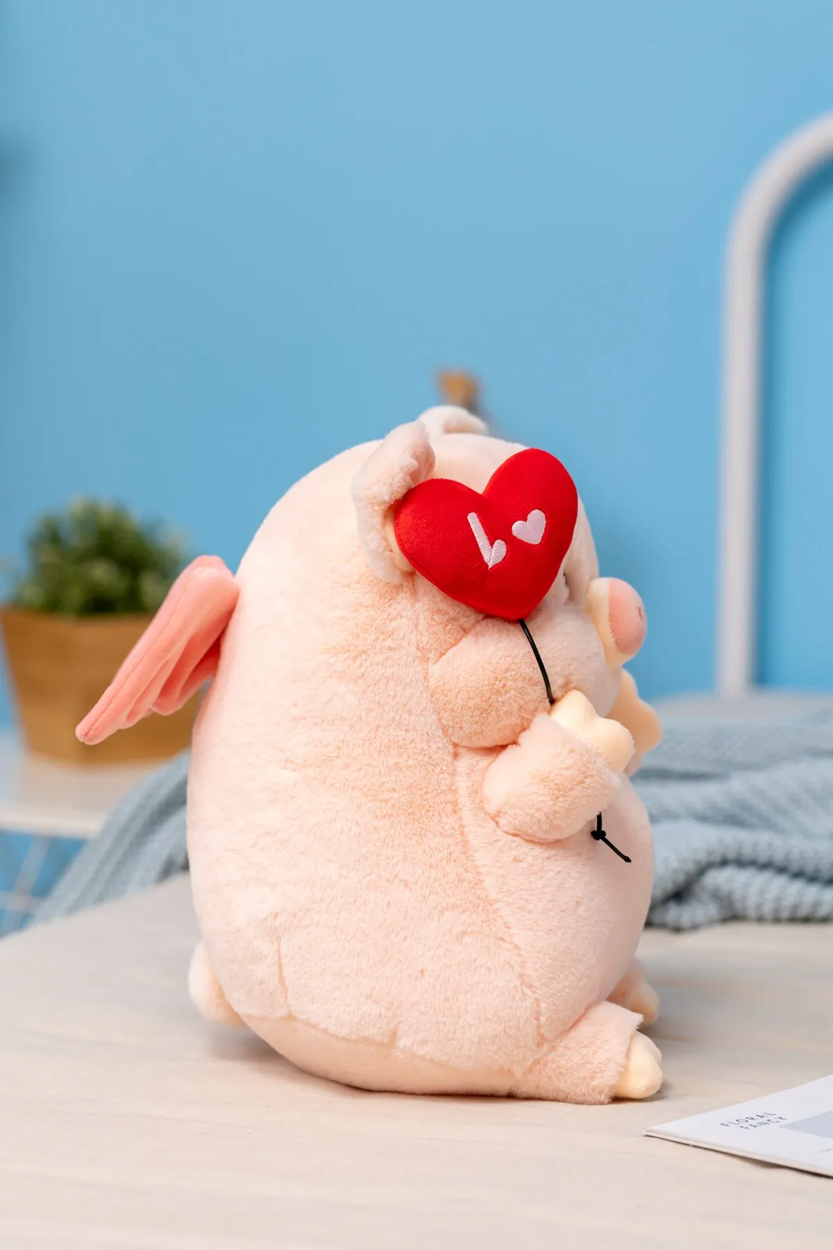 Flying Pig Plush | 20~50cm Holding Love Heart Balloon -16