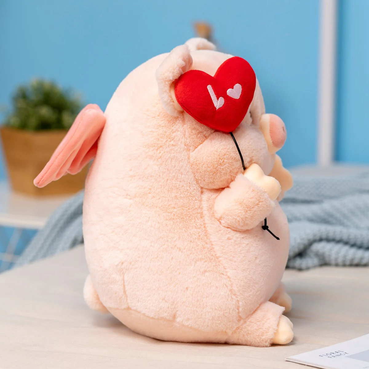 Flying Pig Plush | 20~50cm Holding Love Heart Balloon -8
